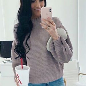 RP purple puff sleeve sweater.